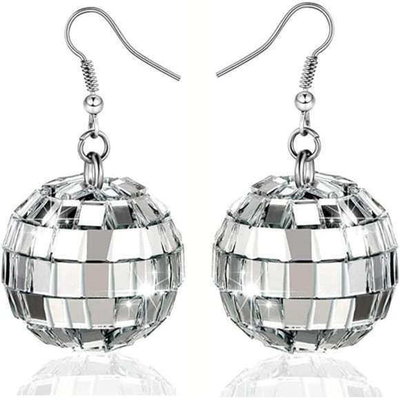 Jewelry - Disco Ball Earrings 24mm 70'S Disco Punk Earrings for Women Girls Jewelry